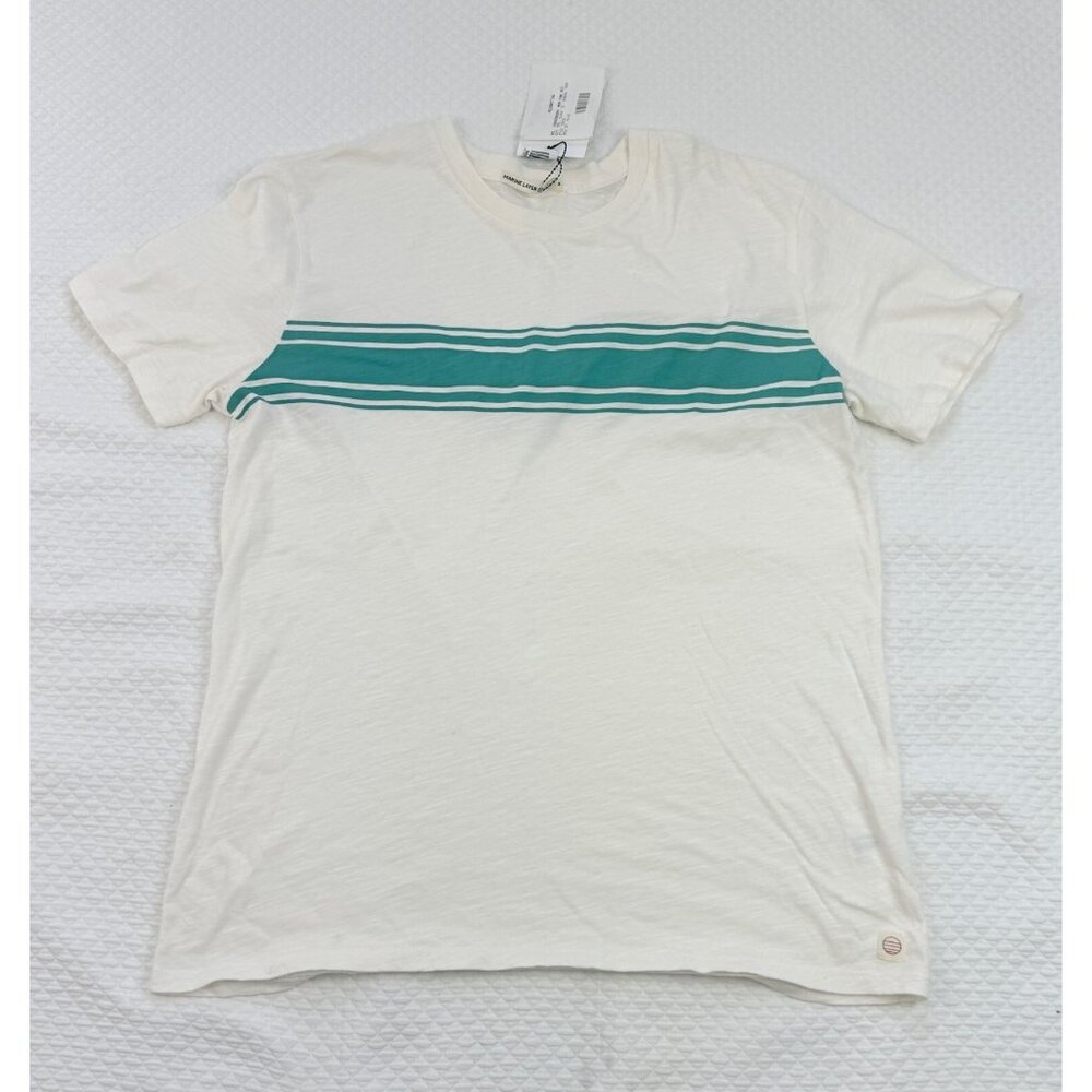 NWOT Marine Layer Mens Small Favorites Icon Slub White Chest Stripe Shirt